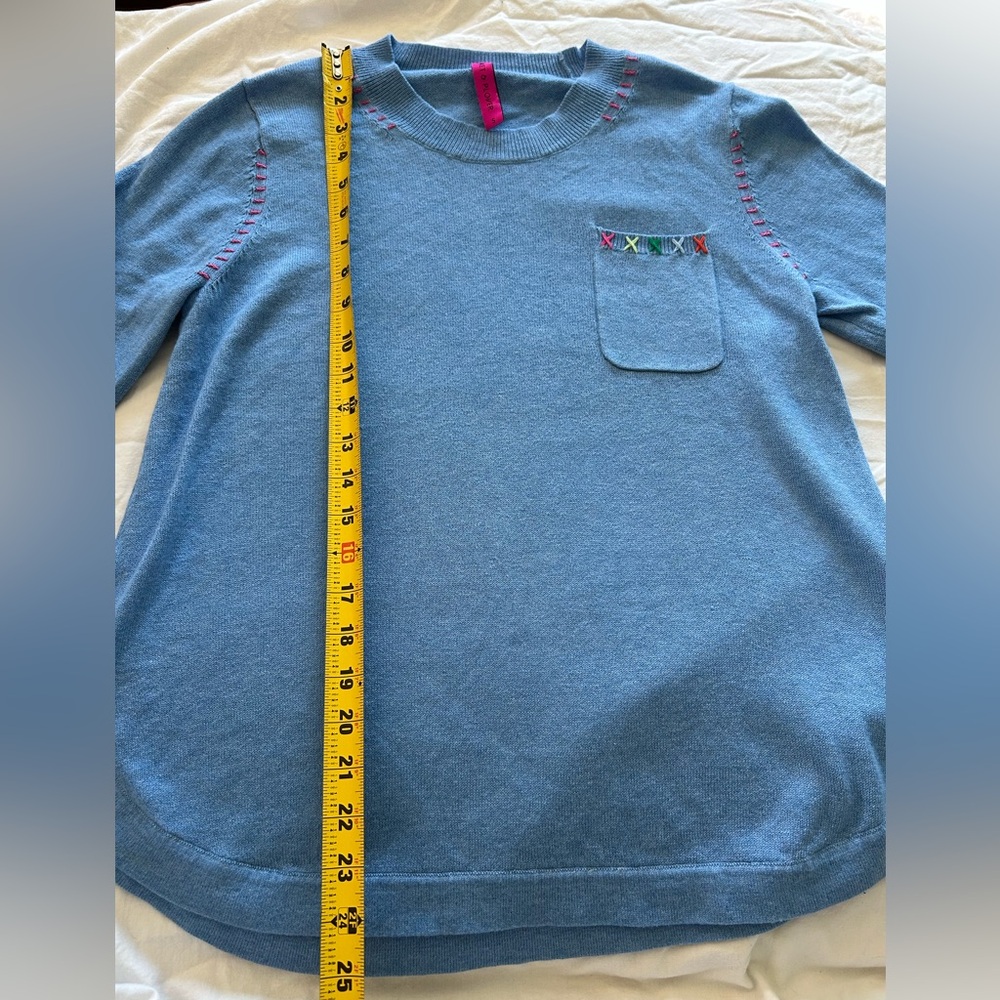 Zaket & Plover Handwork Curve Sweater Rainbow Stripes Cashmere Sz Small - Picture 7 of 8